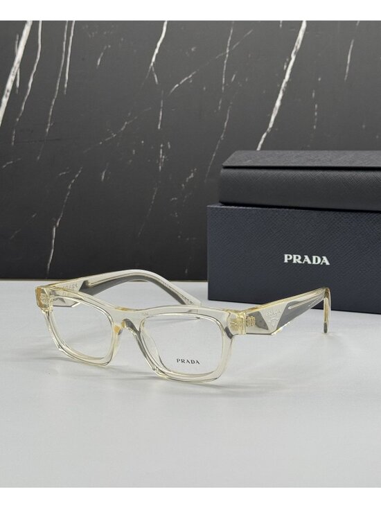 Prada PRB01V 19X1O1 Women Clear Cream Cat Eye Eyeglasses Authentic NEW main image 9